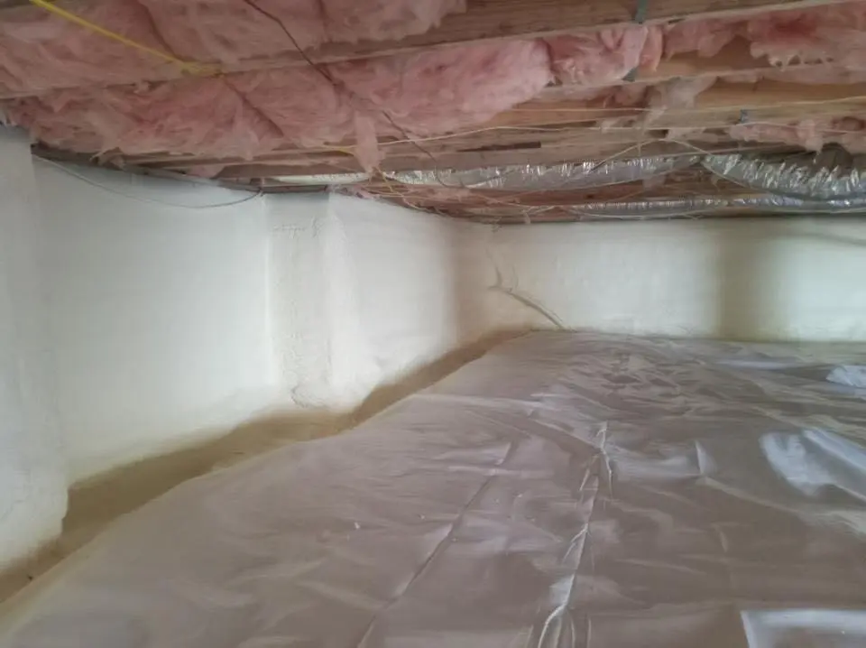 Crawl space encapsulation with closed-cell spray foam for Metal Roof Coating in Southport